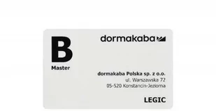 Karta programująca dormakaba Legic Master B - Akcesoria do drzwi - miniaturka - grafika 1