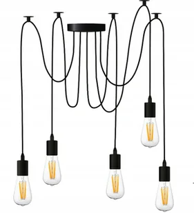 Lampa sufitowa wisząca Pająk 5x E27 Led żyrandol loft SuperLED - Lampy sufitowe - miniaturka - grafika 1