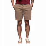 Spodenki męskie - Krótkie spodenki męskie dresowe athleisure jasnobrązowe OM-SRWS-0122 V2 XL - miniaturka - grafika 1