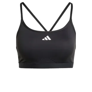 adidas Damski biustonosz AeroReact Training 3Stripes Bra, S Czarny - Biustonosze - miniaturka - grafika 1