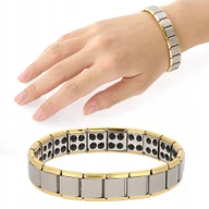 Bransoletki - ZDROWOTNA BRANSOLETKA DAMSKA MAGNETYCZNA ZŁOTY - miniaturka - grafika 1