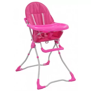 Różowe krzesełko dziecięce do karmirnia - Hikko - Fotele i pufy dla dzieci - miniaturka - grafika 1