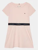 Sukienki i spódniczki dla dziewczynek - Tommy Hilfiger Sukienka codzienna Essential Skater KG0KG07776 D Różowy Regular Fit - miniaturka - grafika 1