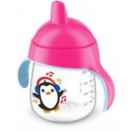 Kubki dla dzieci - Avent Kubek z ustnikiem Pingwin różowy 12m+ 260 ml - miniaturka - grafika 1