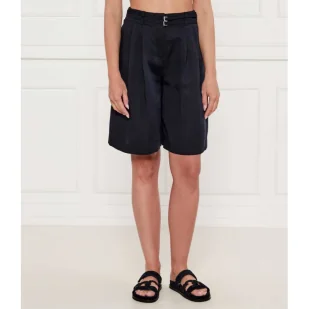 BOSS BLACK Szorty Tilena-W Loose fit z dodatkiem lnu - Spodenki damskie - miniaturka - grafika 1