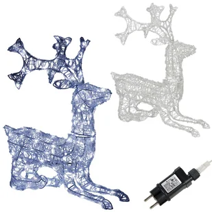 Renifer Led Ozdoba Świetlna 130 Led Dekoracja Biały Zimny - Ozdoby bożonarodzeniowe - miniaturka - grafika 1