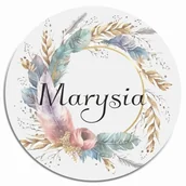 Wyposażenie pokoiku dziecięcego - Okrągła tabliczka PCV z imieniem dziecka na płycie 3D boho - miniaturka - grafika 1