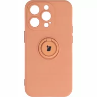 Etui i futerały do telefonów - Bizon Etui Case Silicone Ring Sq do iPhone 14 Pro pomarańczowe - miniaturka - grafika 1