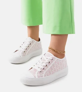 Biało fioletowe trampki Chelms-38 - Botki damskie - miniaturka - grafika 1