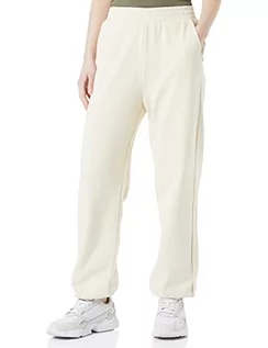 Spodnie damskie - Champion Damskie spodnie dresowe Eco Future Terry z wysoką talią, szeroka nogawka, elastyczne ściągacze, kremowy żółty, L - grafika 1