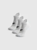 Skarpetki dla dzieci - 4F Skarpetki sportowe przed kostkę (3-pack) dziewczęce - białe 32-34 - miniaturka - grafika 1