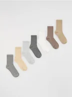 Skarpetki dla dzieci - Reserved - Skarpetki z bawełną 7 pack - beżowy - miniaturka - grafika 1
