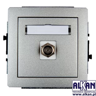 Karlik Gniazdo antenowe Pojedyncze typu F SAT 7DGF-1 srebrny metalik - Gniazdka elektryczne - miniaturka - grafika 1