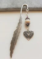 Dekoracje domu - BIAŁA ZAKŁADKA DO KSIĄŻKI SERCE I MOTYL CERAMIKA - miniaturka - grafika 1