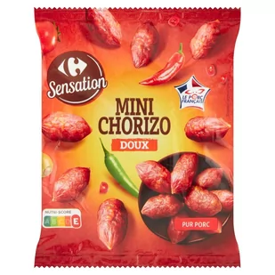 Carrefour Sensation Mini kiełbaski wieprzowe chorizo suszone 75 g - Kiełbasa i wędliny - miniaturka - grafika 1