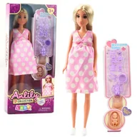 Lalki dla dziewczynek - Lalka Anlily W Ciąży Sukienka W Kropki Akcesoria Dziecko - miniaturka - grafika 1