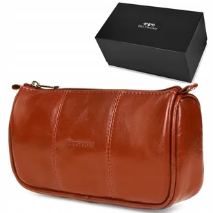 Beltimore Beltimore Kosmetyczka Skórzana brązowa piórnik M79 - Kosmetyczki, organizery i kuferki - miniaturka - grafika 9