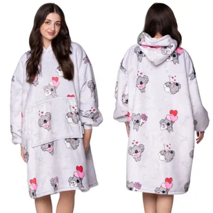 KOC BLUZA Oversize Ciepła Gruba KOCOBLUZA 2w1 XXL KOALA Futrzak [KB-W31] - Bluzy damskie - miniaturka - grafika 1