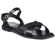 Sandały damskie - Sandały damskie płaskie czarne buty na lato S.Barski KV27-003-36 - miniaturka - grafika 1