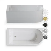 Wanny - Wanna wolnostojąca przyścienna NAROŻNA PULA LEWA RÓŻNE KOLORY 160 x 75 cm biała system przelewowy CORCIANO - miniaturka - grafika 1