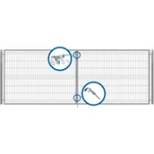 Ogrodzenia - Brama dwuskrzydłowa 3D ocynk 400 x 150 cm komplet Polbram - miniaturka - grafika 1