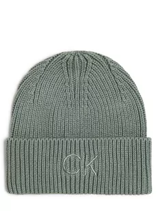 Calvin Klein - Czapka damska, zielony - Czapki damskie - miniaturka - grafika 1