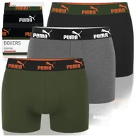 Majtki męskie - Puma Bokserki Męskie Khaki Orange Bawełna 3 Pak Rozmiar S - miniaturka - grafika 1