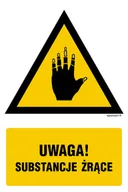 Systemy ekspozycyjne i znaki informacyjne - JA010 OSTRZEŻENIE PRZED SUBSTANCJAMI ŻRĄCYMI, PN - PŁYTA PCV 1MM; (200X300MM) - miniaturka - grafika 1