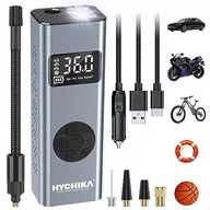 Akcesoria motoryzacyjne - Przenośna Pompka Powietrza HYCHIKA 12V 6000mAh z Akumulatorem I50PSI, Przenośna Pompka Rowerowa ze światłem LED i Przełączanym Manometrem (PSI/BAR/KPA/KG/cm²), 5 Akcesoriów - miniaturka - grafika 1