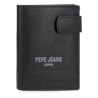 Portfele - Pepe Jeans Głęboki pionowy portfel zatrzaskowy czarny 8,5x10,5x1 cm Skóra by Joumma Bags, Czarny (Black), Talla única, Pionowy portfel na zatrzask - miniaturka - grafika 1