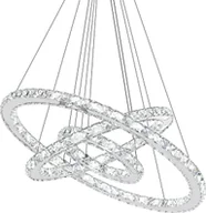 Lampy sufitowe - JNGLGO LED żyrandol lampa wisząca kryształowa lampa wisząca 72W zimna biała lampa sufitowa lampa wisząca dwa pierścienie (zimna biel, 72W) - miniaturka - grafika 1