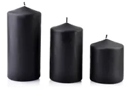Świece - Lumarko Lumarko Świeca classic candles walec duży 8xh18cm czarna BCM5208 Mondex - miniaturka - grafika 1