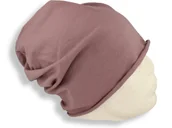 Czapki damskie - Czapka Damska Beanie Włoska Cienka Smerfetka Bawełna Brudny Róż - miniaturka - grafika 1