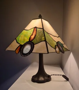 Lampa witrażowa z dużymi minerałami - Lampy stojące - miniaturka - grafika 1