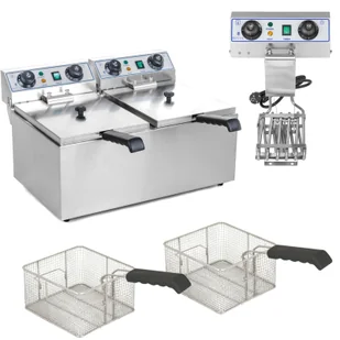 Frytownica elektryczna dwukomorowa TIMER 2x9L - Frytownice gastronomiczne - miniaturka - grafika 1