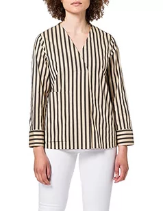 United Colors of Benetton Koszula damska, Paski beżowe i brązowe 60j, XL - Koszule damskie - miniaturka - grafika 1