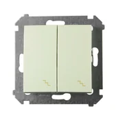 Wyłączniki światła i elektryczne - Simon Włącznik schodowy podwójny 54 kremowy - miniaturka - grafika 1