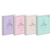 Zeszyty szkolne - Inter-druk Kołozeszyt B5/100K kratka Academy Pastel (5szt) - - miniaturka - grafika 1