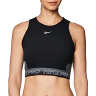 Koszulki i topy damskie - Nike Women's Top/Singlet W Np Df Crop Tank Damski, Czarny/Iron Szary/Biały/Biały, DX0061-010, M - miniaturka - grafika 1