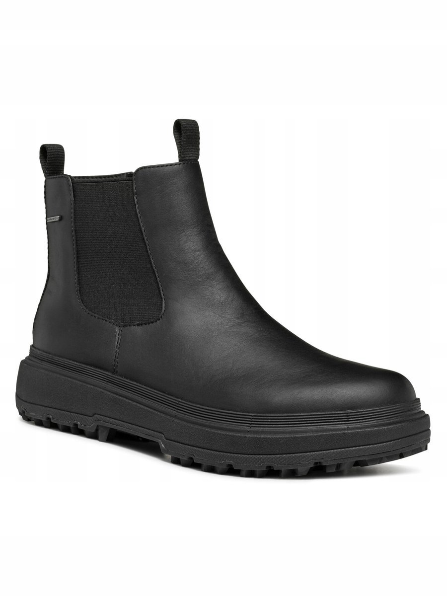 GEOX BOTKI CZARNE ZA KOSTKĘ NA ZAMEK ZE SKÓRĄ 40 J3A