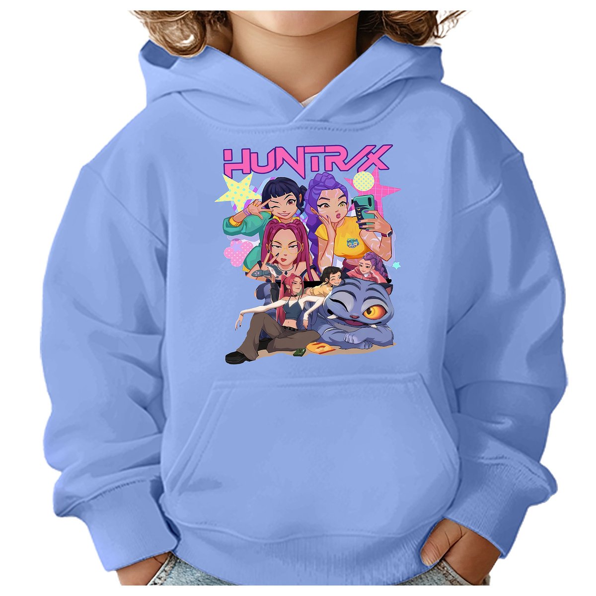 BLUZA DZIECIĘCA KPOP DEMON HUNTERS HUNTRIX 110-116 Z KAPTUREM BAWEŁNIANA