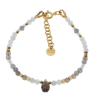 Skorulski Jewellery, Bransoletka, Kwarc Dymny, Kamień Księżycowy, mix kamieni i srebro złocone - Bransoletki - miniaturka - grafika 1