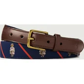 Paski - POLO RALPH LAUREN Pasek BEAR z dodatkiem skóry - miniaturka - grafika 1