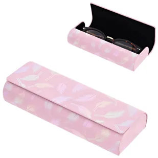 Etui okularowe na magnes holograficzne pióra ET-130A Jasny Róż - Akcesoria do okularów - miniaturka - grafika 1
