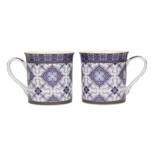 Zestaw kubków DEKORIA Marrakesh, white&dark blue 2szt, 300 ml - Kubki - miniaturka - grafika 1