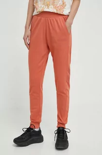 Spodnie damskie - Hummel spodnie dresowe kolor pomarańczowy z nadrukiem - grafika 1