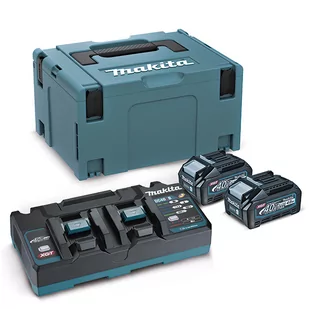 Makita 191U00-8 zestaw zasilający 40V XGT 2x4,0Ah Li-Ion BL4040 z podwójną ładowarką DC40RB 191N09-8 w walizce Makpac - Akumulatory do elektronarzędzi - miniaturka - grafika 1