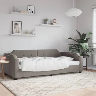 vidaXL Sofa z funkcją spania, kolor taupe, 90x200 cm, obita tkaniną - Sofy i kanapy - miniaturka - grafika 1