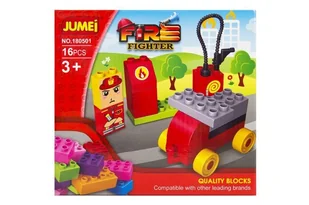 Klocki Jumei 3+ STRAŻ POŻARNA 16 elementów, 20x19cm - Klocki - miniaturka - grafika 1