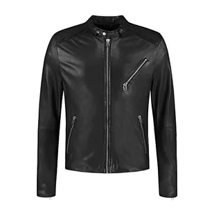 Goosecraft Męska kurtka skórzana Gc Belfast Biker, czarny, XL - Kurtki męskie - miniaturka - grafika 1